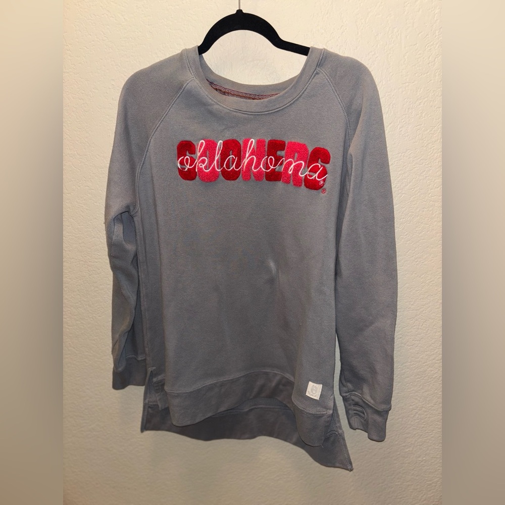 Oklahoma‎ Sooners Sweatshirt Womens XL Gray Boomer College University Gameday